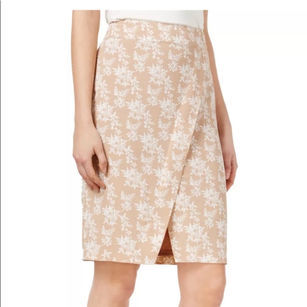 Kensie floral printed wrap A-line skirt